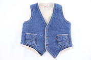 80's Levi's Orange Tab Sherpa Lined Denim Vest - Vest - Thrifted Threads