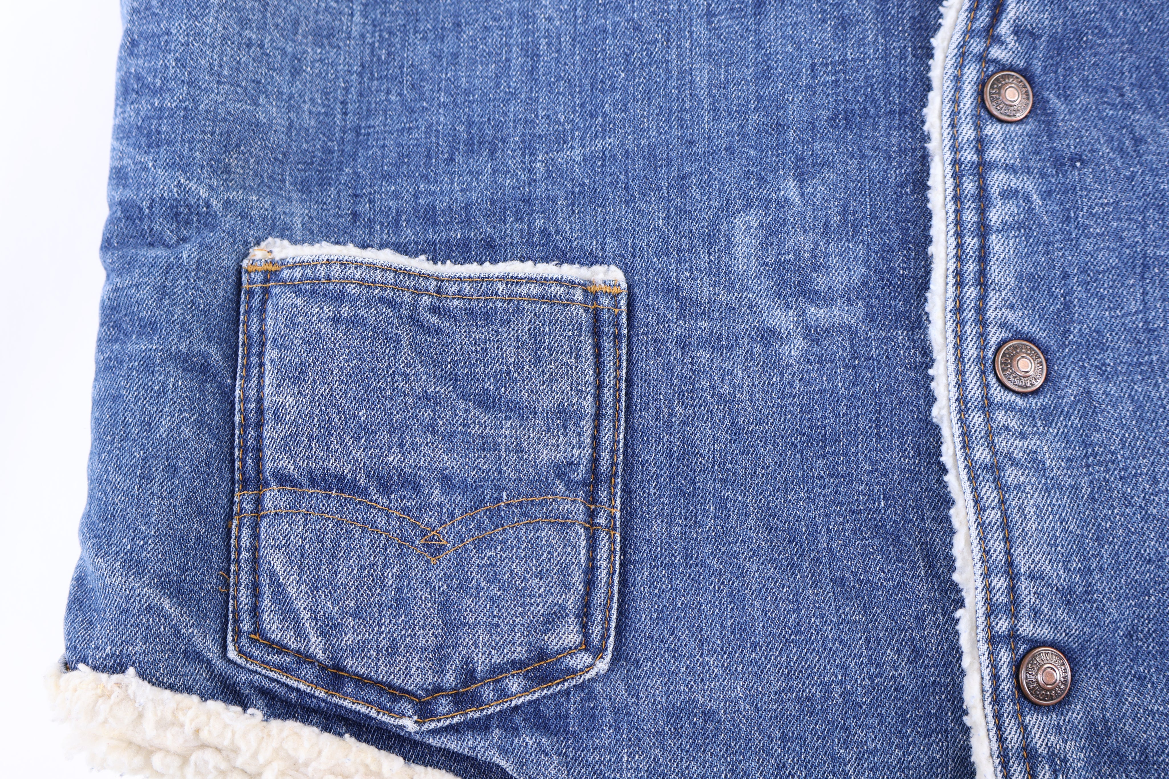 80's Levi's Orange Tab Sherpa Lined Denim Vest - Vest - Thrifted Threads
