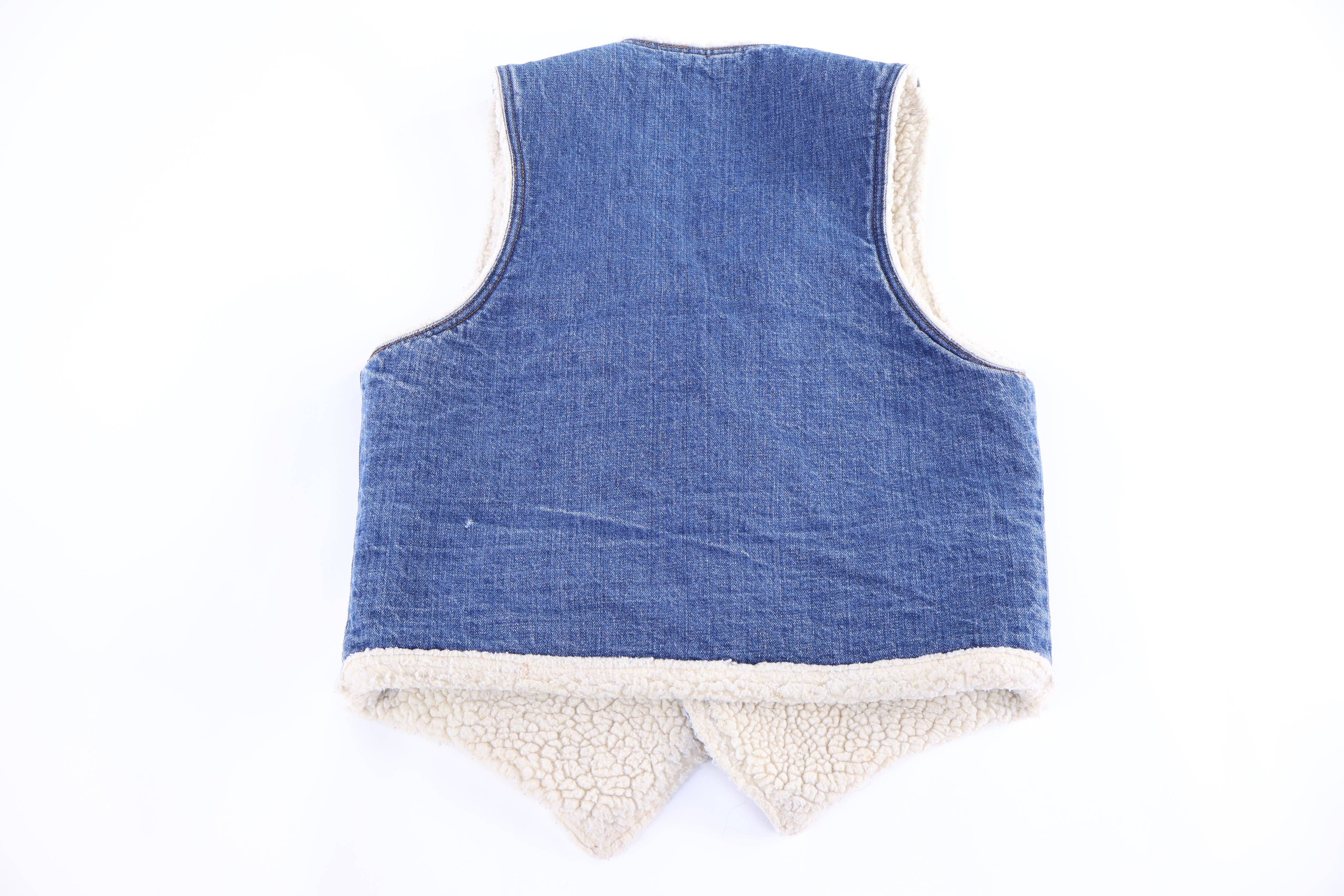 80's Levi's Orange Tab Sherpa Lined Denim Vest - Vest - Thrifted Threads