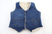 80's Levi's Orange Tab Sherpa Lined Vest - Vest - Thrifted Threads