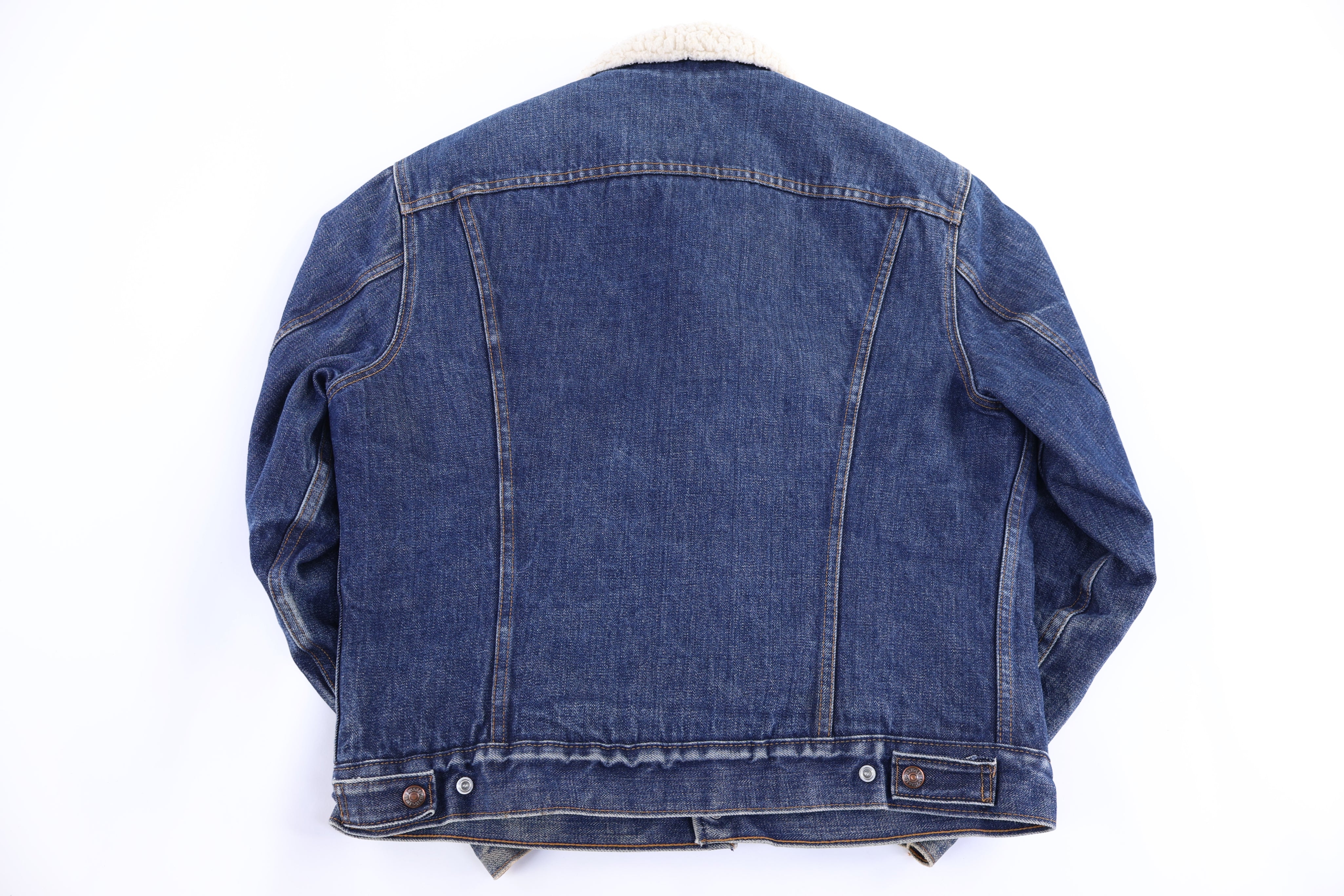 80's Levi's Sherpa Lined Dark Wash Denim Jacket - Jacket - Thrifted Threads