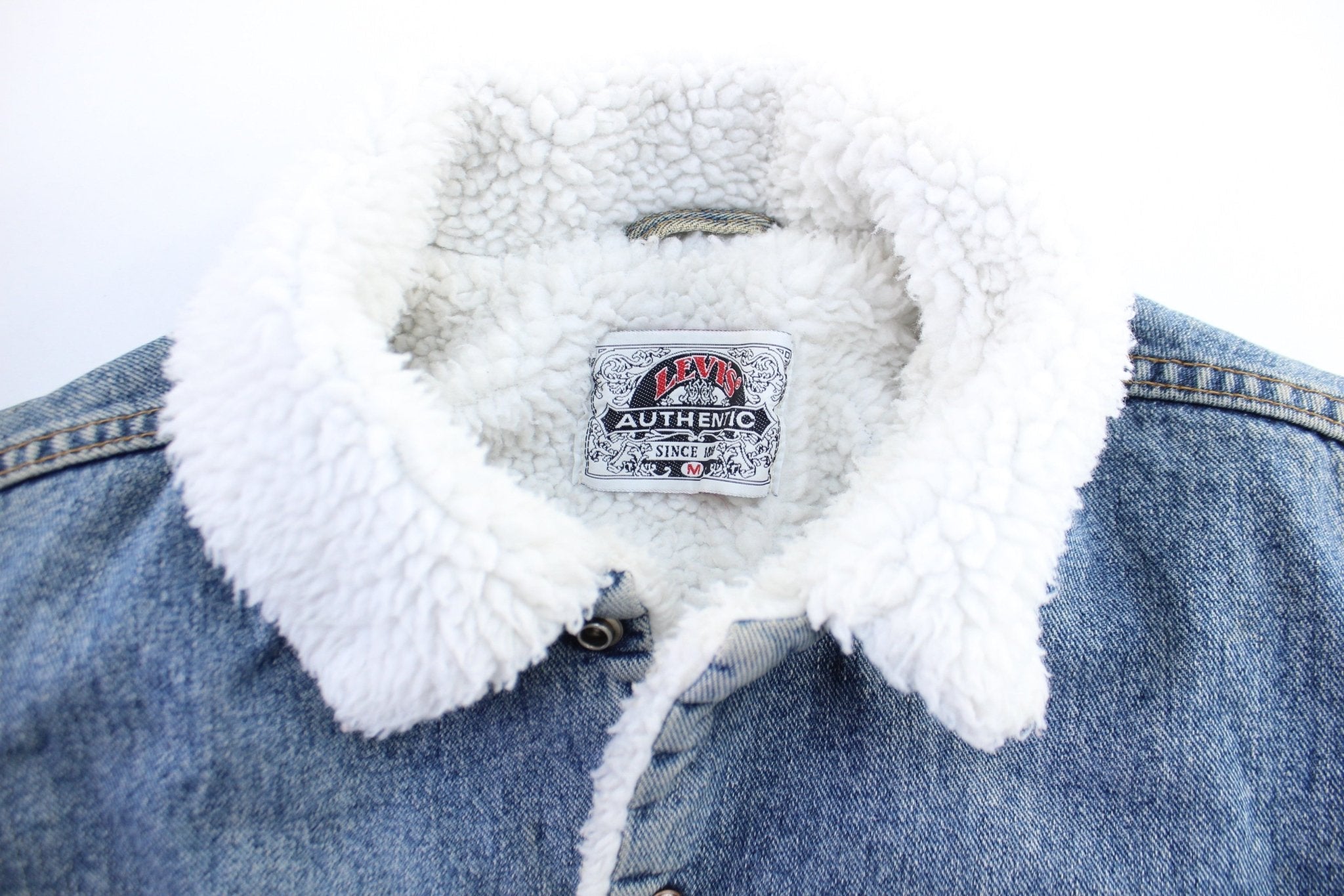 80's Levi's Sherpa Lined Denim Trucker Jacket - Jacket - Thrifted Threads