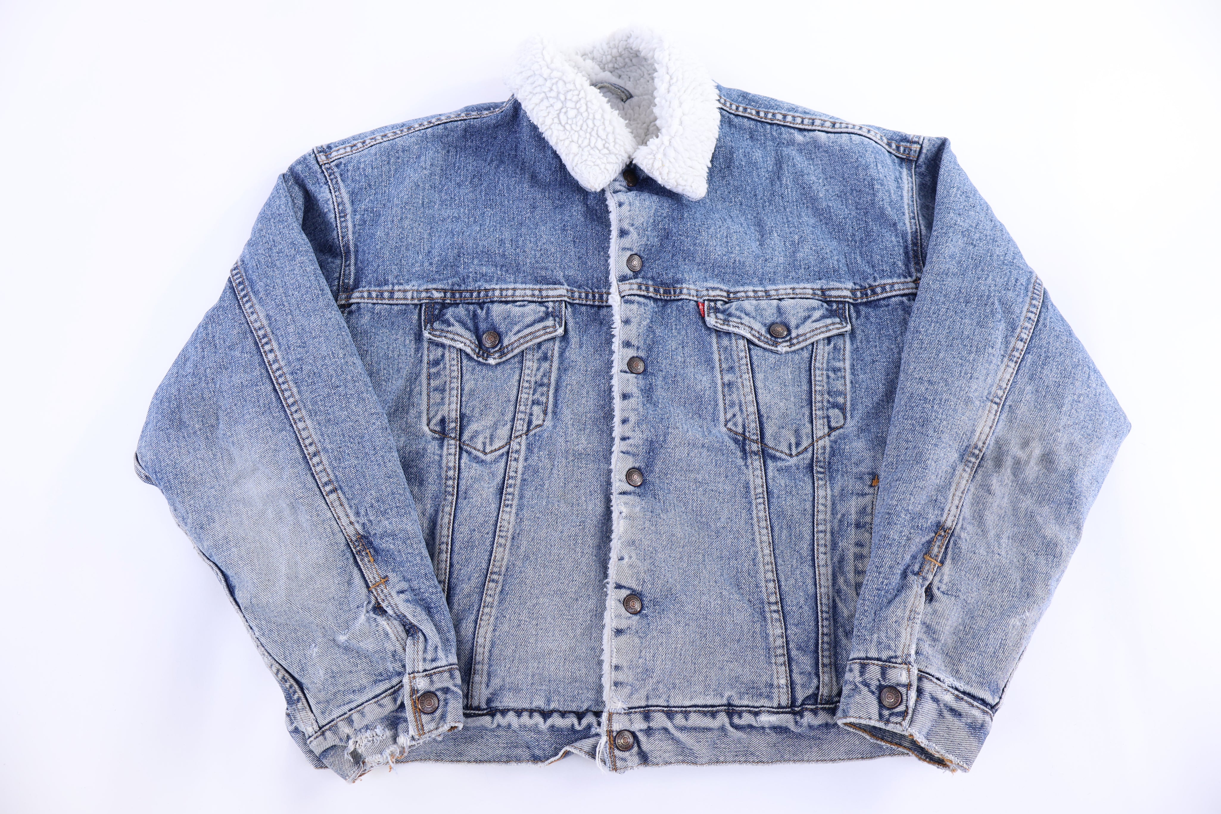 80's Levi's Sherpa Lined Denim Trucker Jacket - Jacket - Thrifted Threads