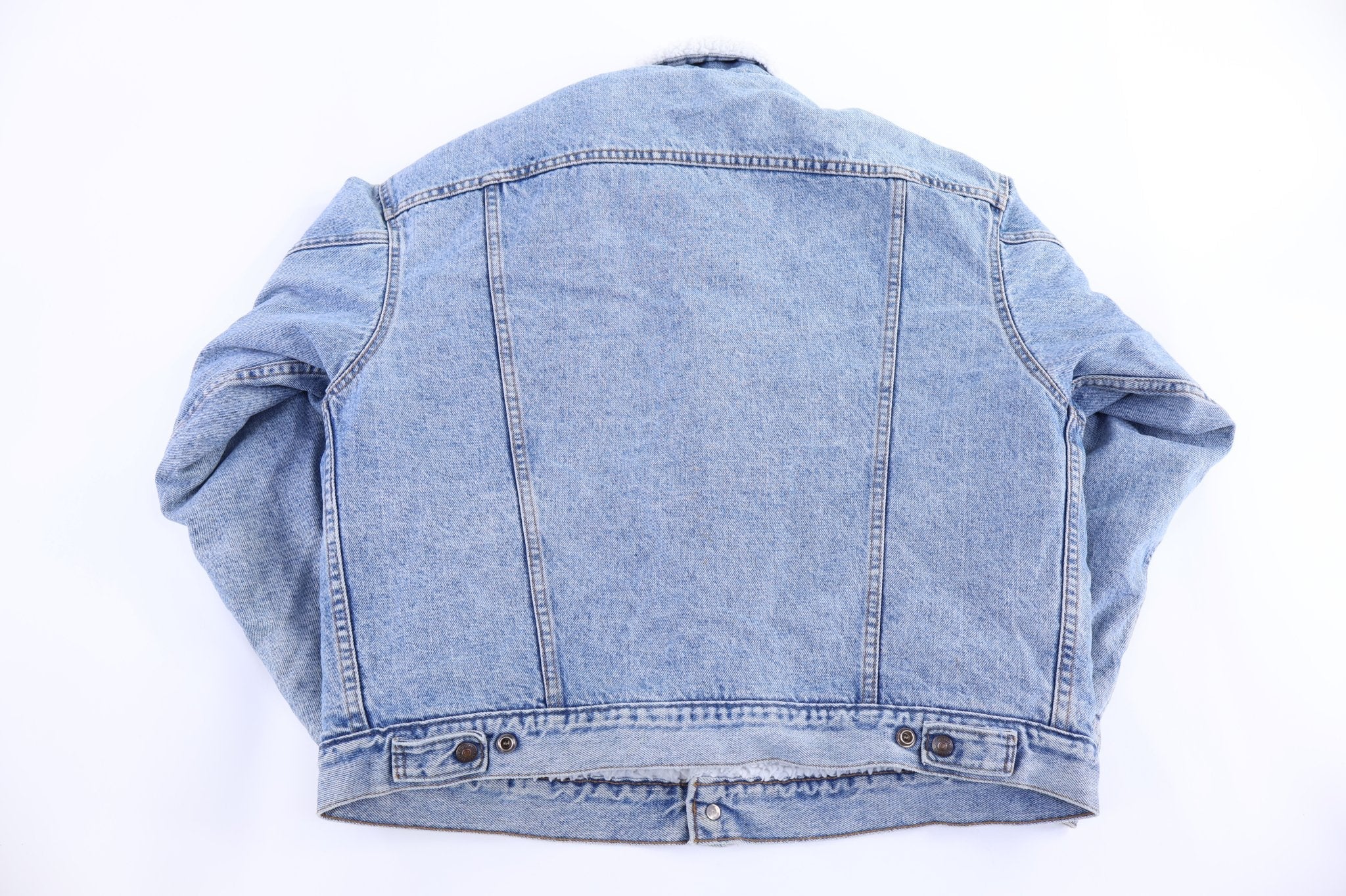 80's Levi's Sherpa Lined Light Wash Denim Jacket - Jacket - Thrifted Threads