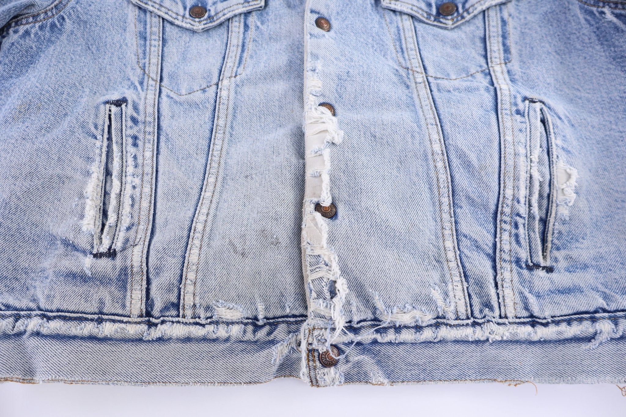 80's Levi's Sherpa Lined Light Wash Denim Jacket - Jacket - Thrifted Threads