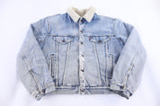 80's Levi's Sherpa Lined Light Wash Denim Jacket - Jacket - Thrifted Threads
