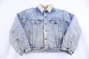 80's Levi's Sherpa Lined Light Wash Denim Jacket - Jacket - Thrifted Threads
