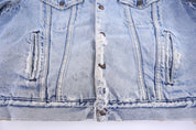 80's Levi's Sherpa Lined Light Wash Denim Jacket - Jacket - Thrifted Threads