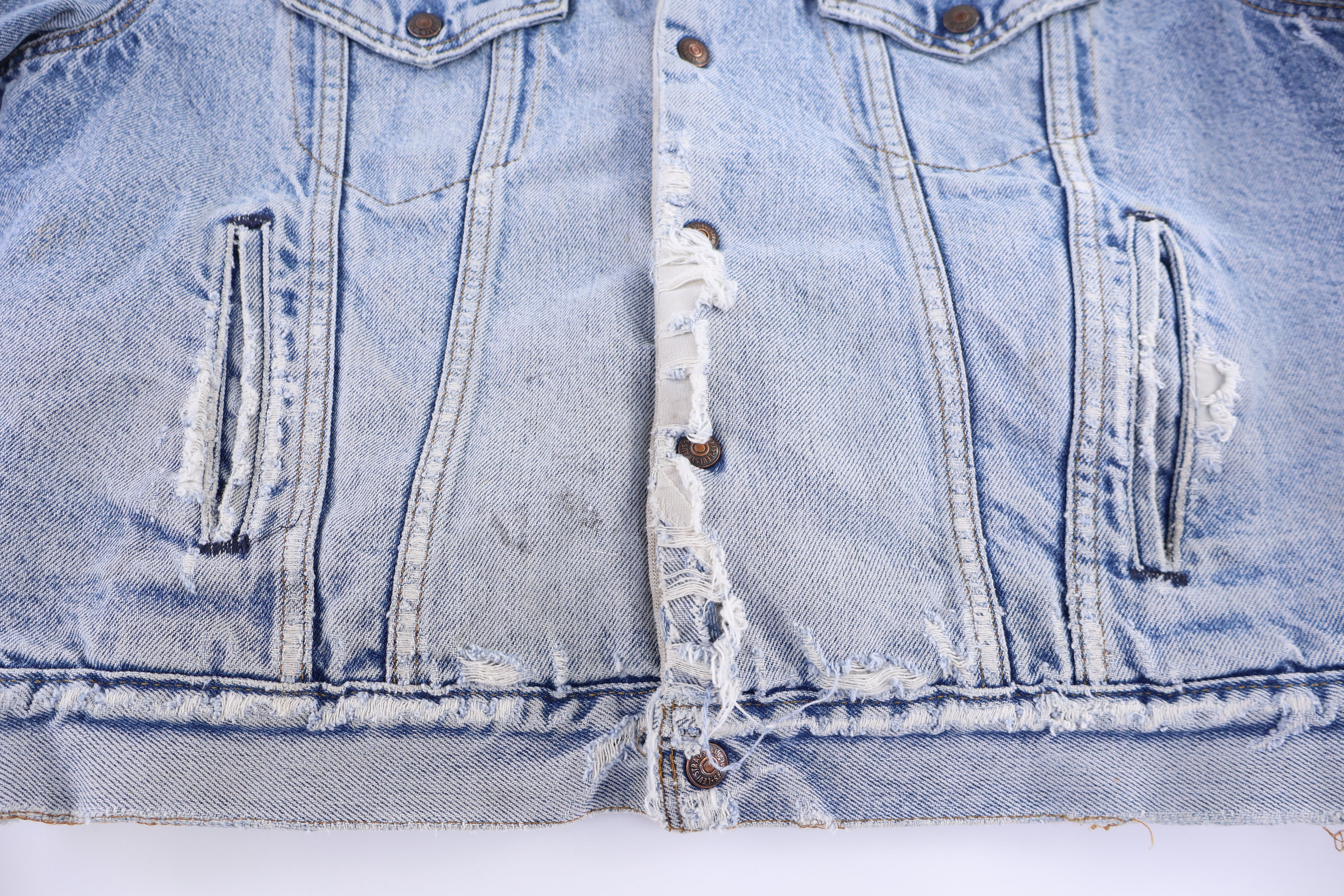 80's Levi's Sherpa Lined Light Wash Denim Jacket - Jacket - Thrifted Threads