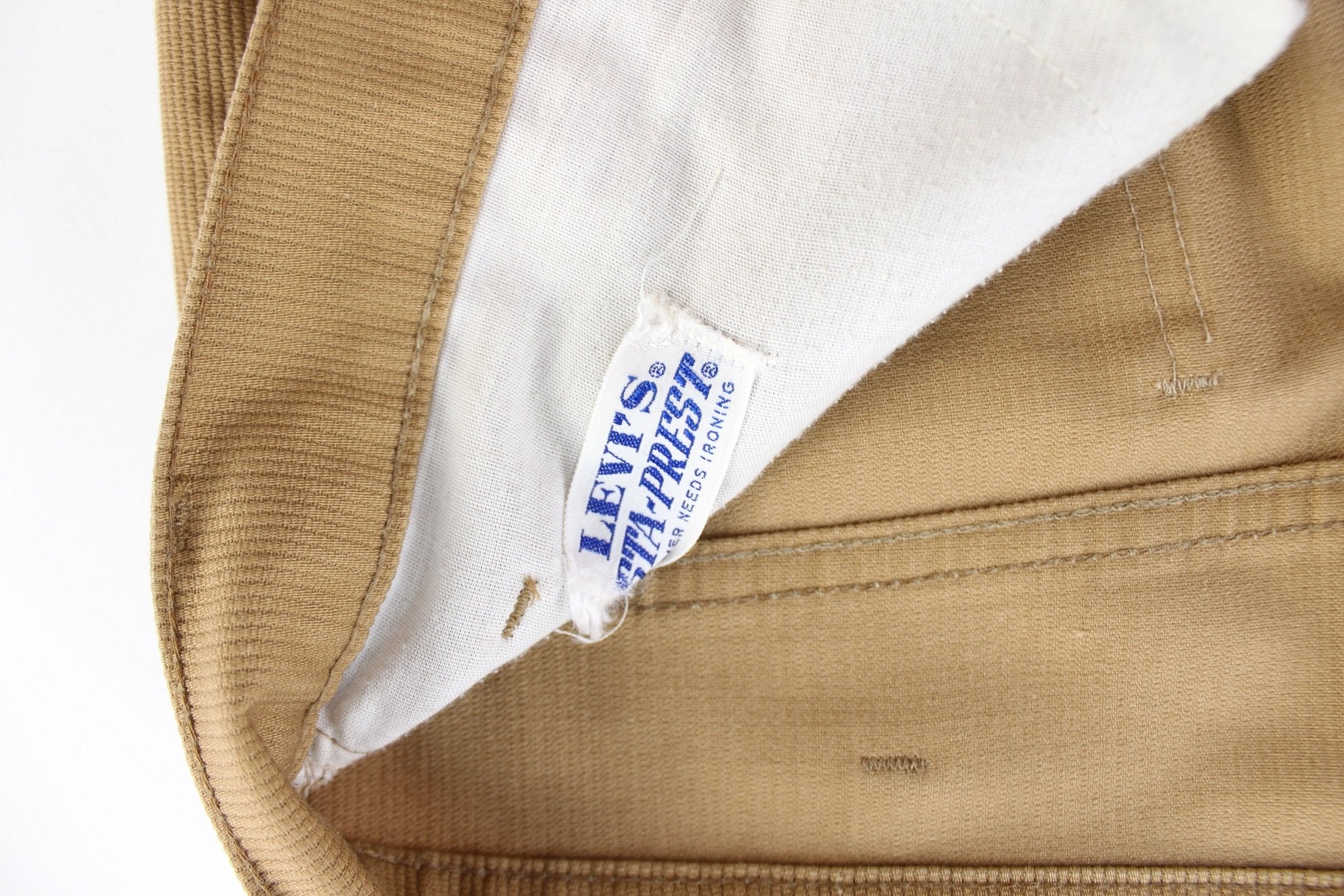 80's Levi's Sta-Prest Tan Slacks - ThriftedThreads.com