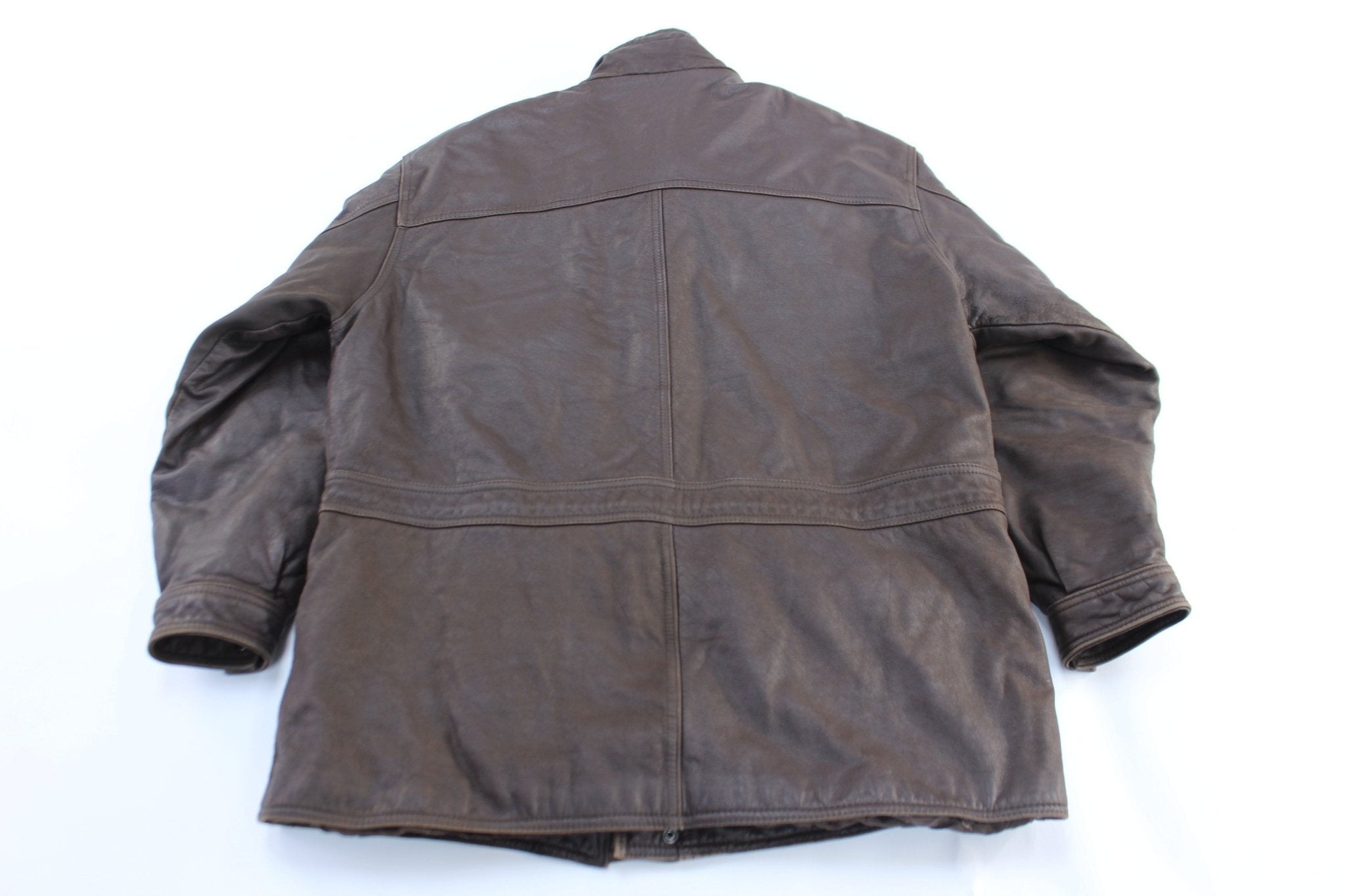 80's Member's Only Brown Leather Zip Up Jacket - Jacket - Thrifted Threads