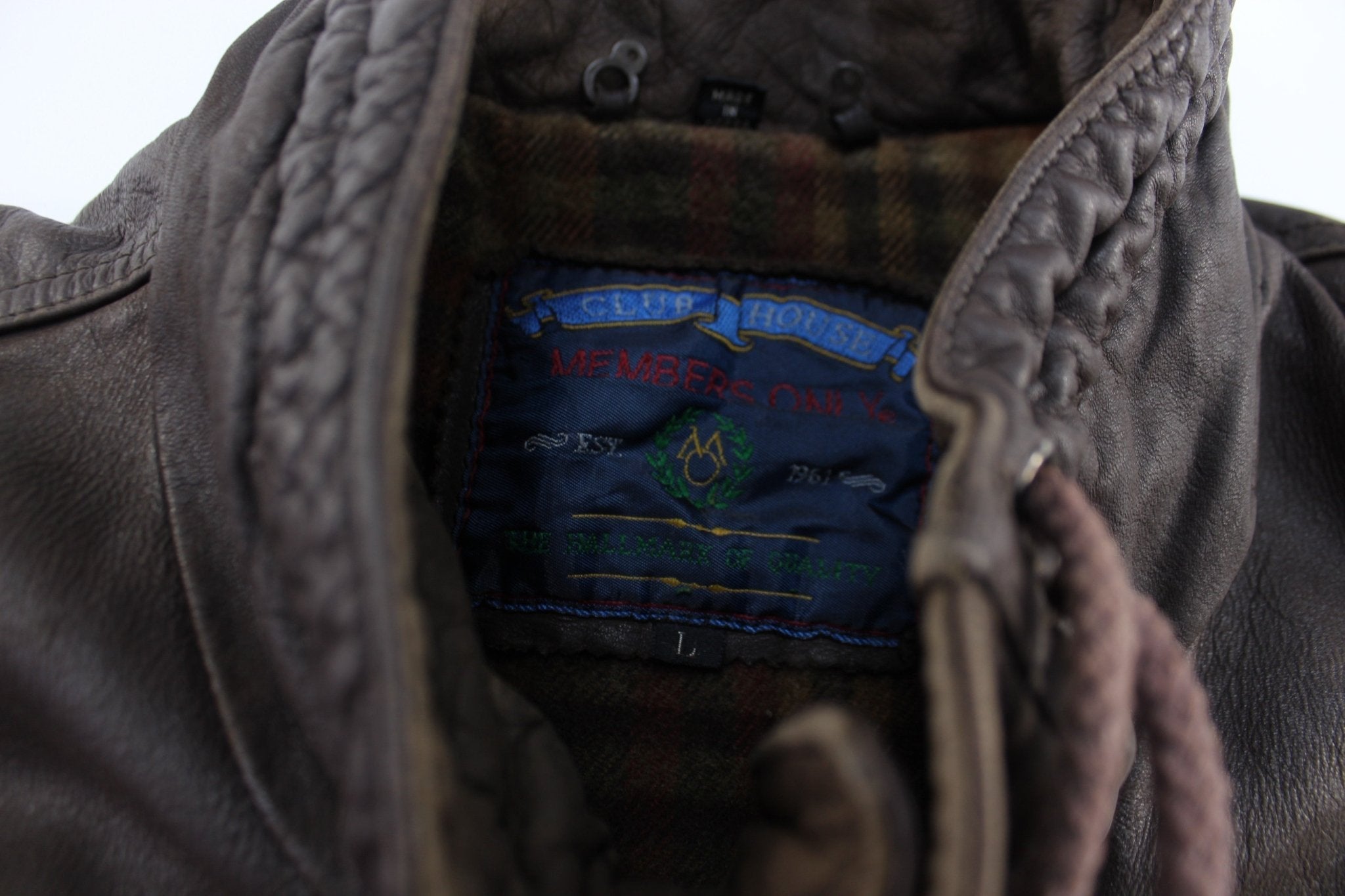 80's Member's Only Brown Leather Zip Up Jacket - Jacket - Thrifted Threads