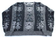 80's Michael Gerald Acrylic Patterned Sweater - ThriftedThreads.com
