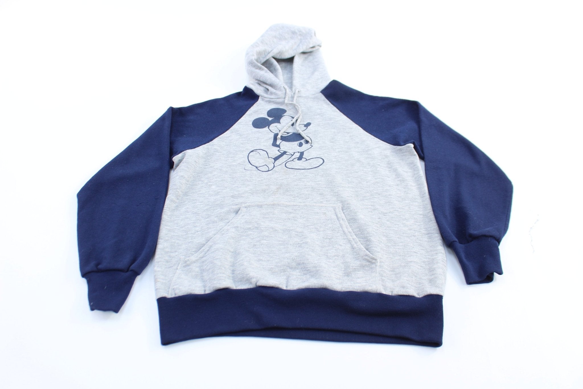 80's Mickey Mouse Two Tone Pullover Hoodie - ThriftedThreads.com