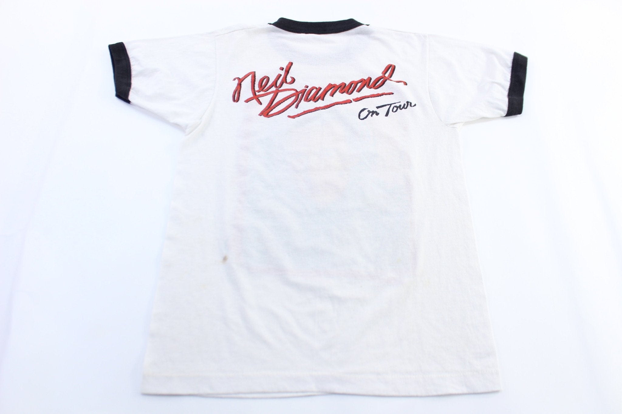 80's Neil Diamond On Tour Ringer T-Shirt - ThriftedThreads.com