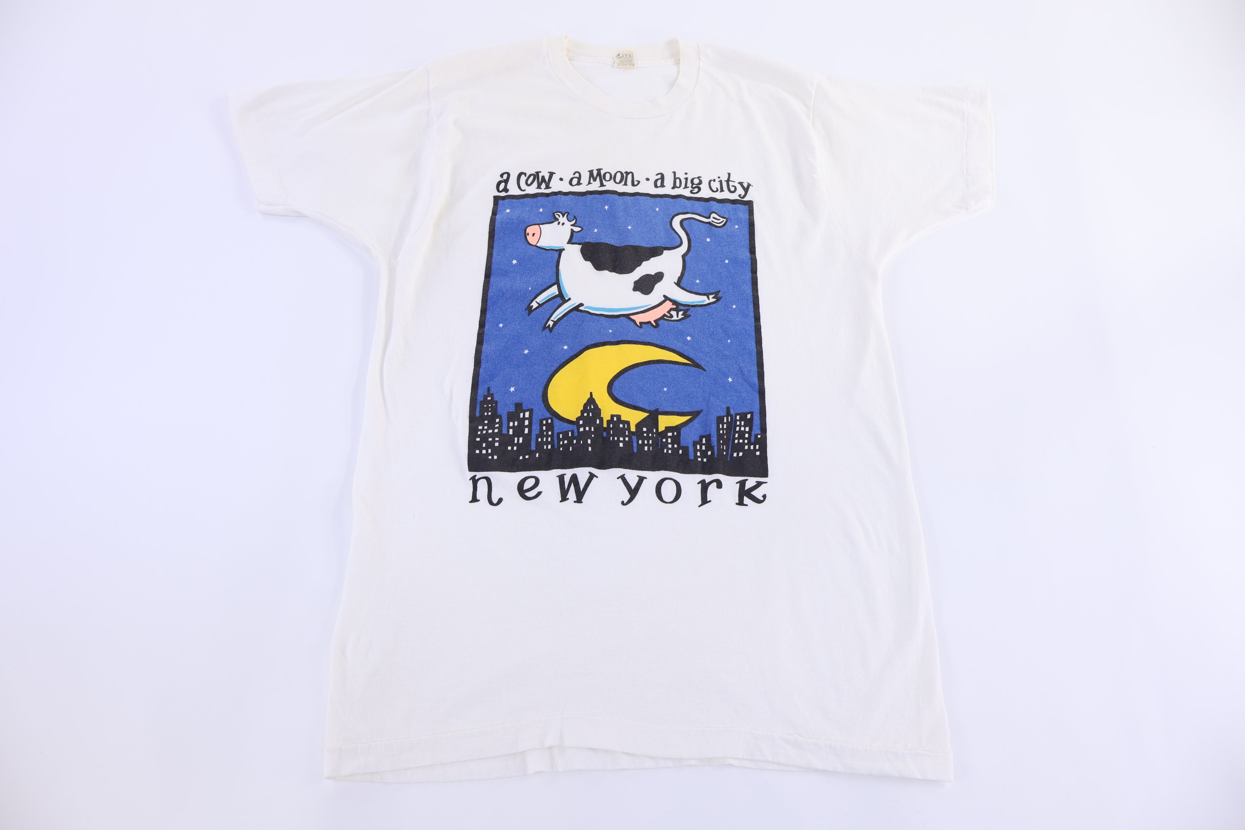 80's New York A Cow A Moon A Big City T-shirt - Shirts & Tops - Thrifted Threads