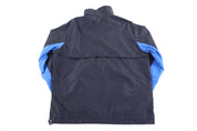 80's Nike Embroidered Logo Black & Blue Full Zip Windbreaker - Jacket - Thrifted Threads