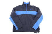 80's Nike Embroidered Logo Black & Blue Full Zip Windbreaker - Jacket - Thrifted Threads