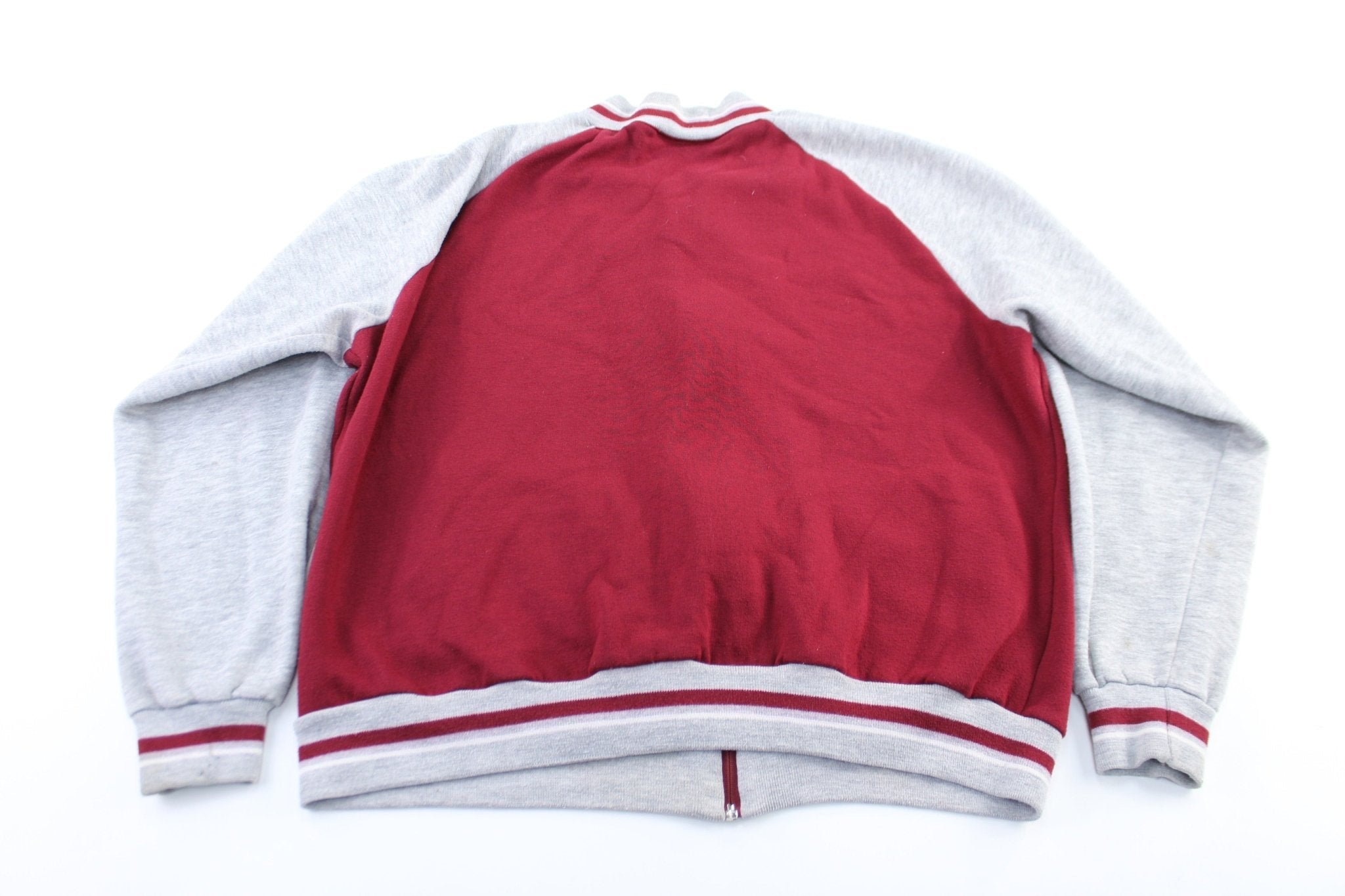 80's Nike Embroidered Logo Grey & Maroon Zip Up Jacket - Jackets - Thrifted Threads