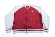 80's Nike Embroidered Logo Grey & Maroon Zip Up Jacket - Jackets - Thrifted Threads