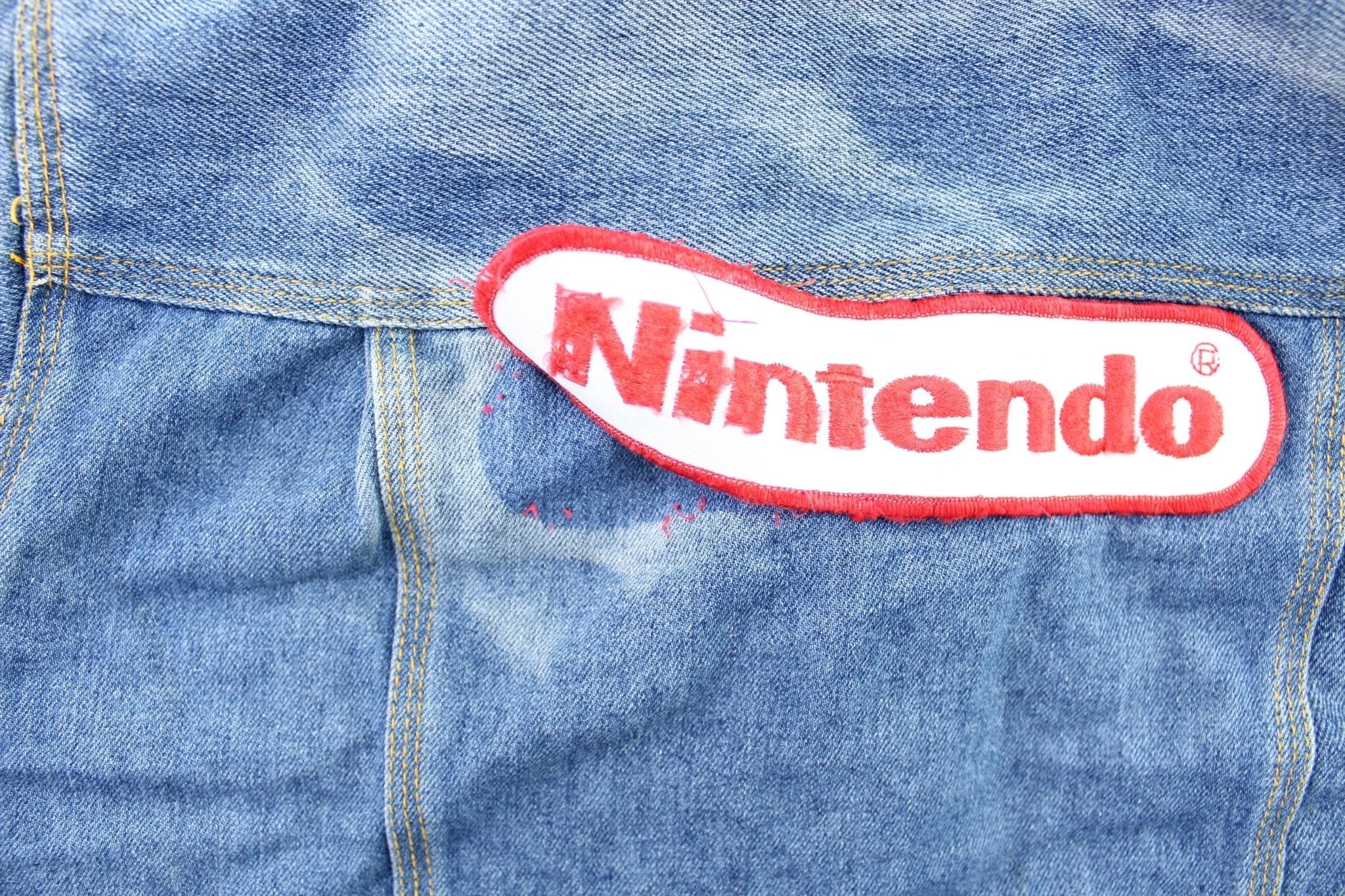 80's Nintendo West Side Classics Embroidered Patches Denim Jacket - Jacket - Thrifted Threads