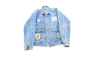 80's Nintendo West Side Classics Embroidered Patches Denim Jacket - Jacket - Thrifted Threads
