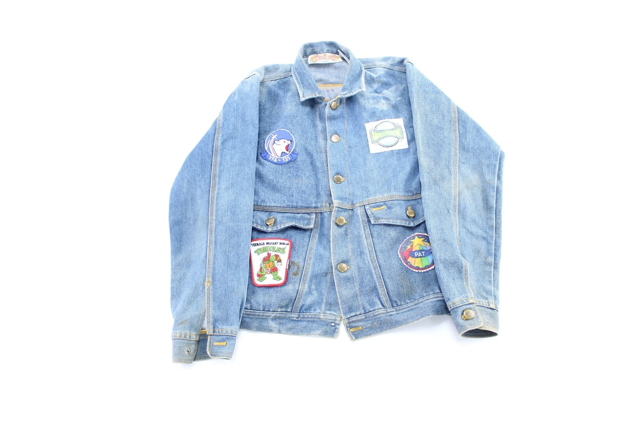 80's Nintendo West Side Classics Embroidered Patches Denim Jacket - Jacket - Thrifted Threads
