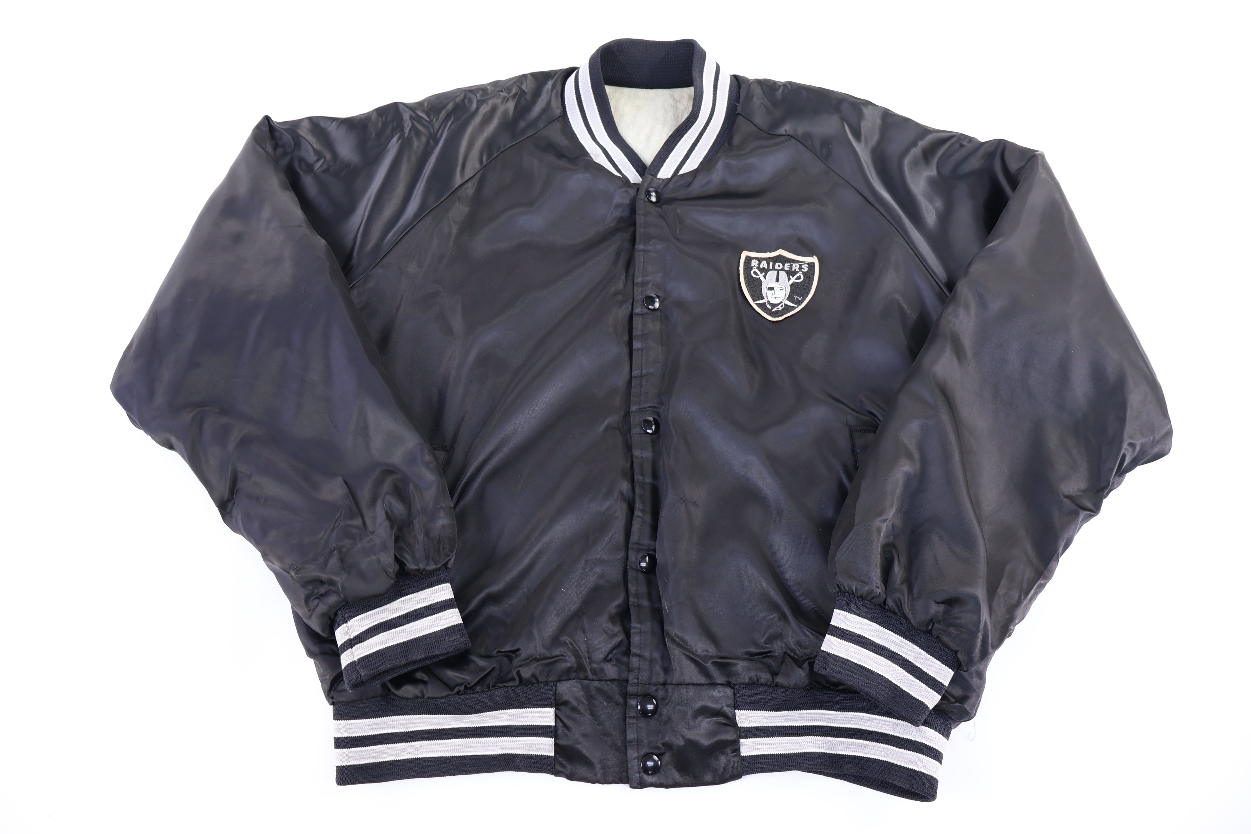 80's Oakland Raiders Football Bomber Jacket - Jacket - Thrifted Threads