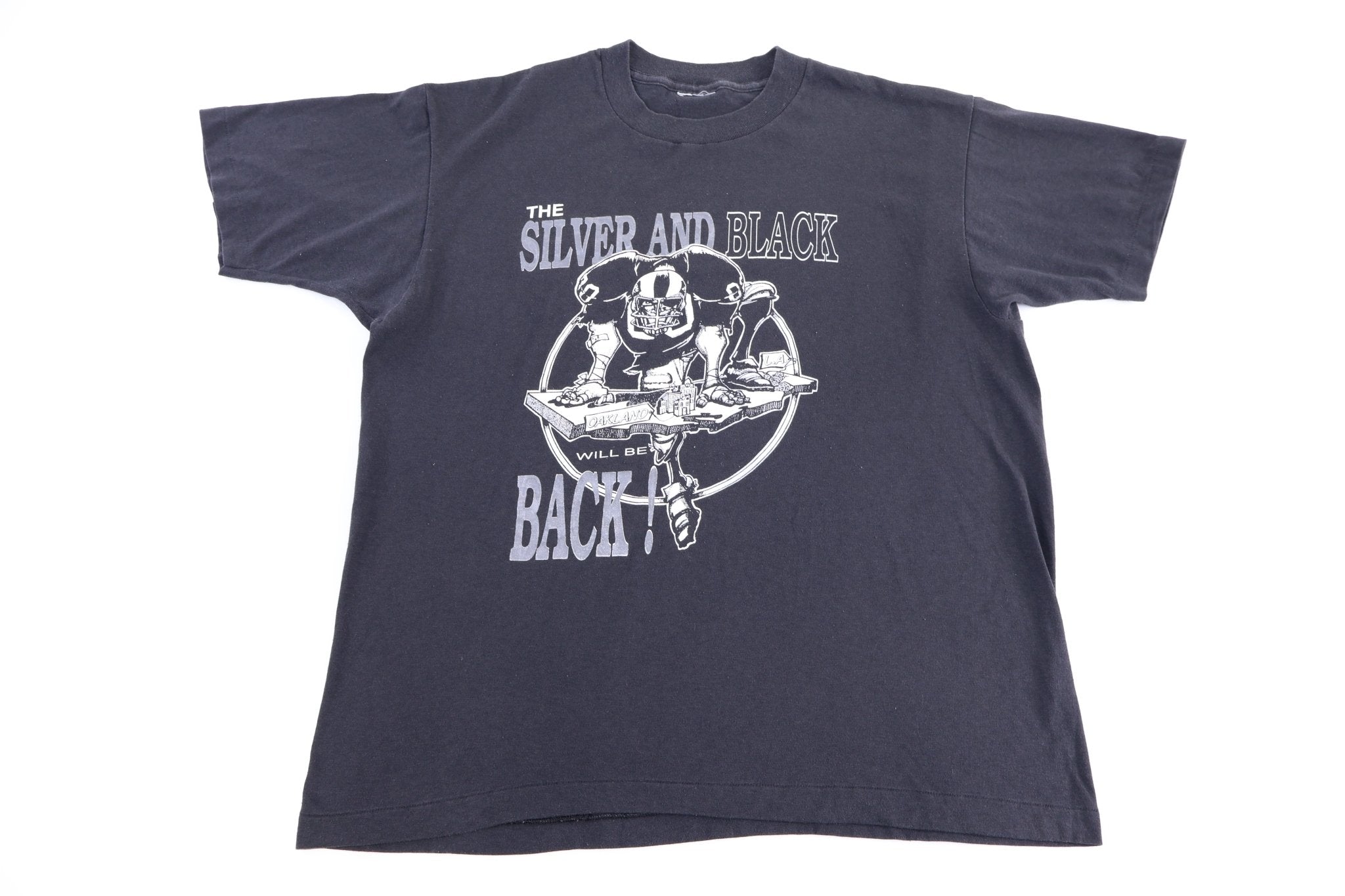 80's Oakland Raiders The Silver And Black Will Be Back T-shirt - Shirts & Tops - Thrifted Threads