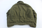 80's Olive Green Full Zip Flight Jacket - Jacket - Thrifted Threads