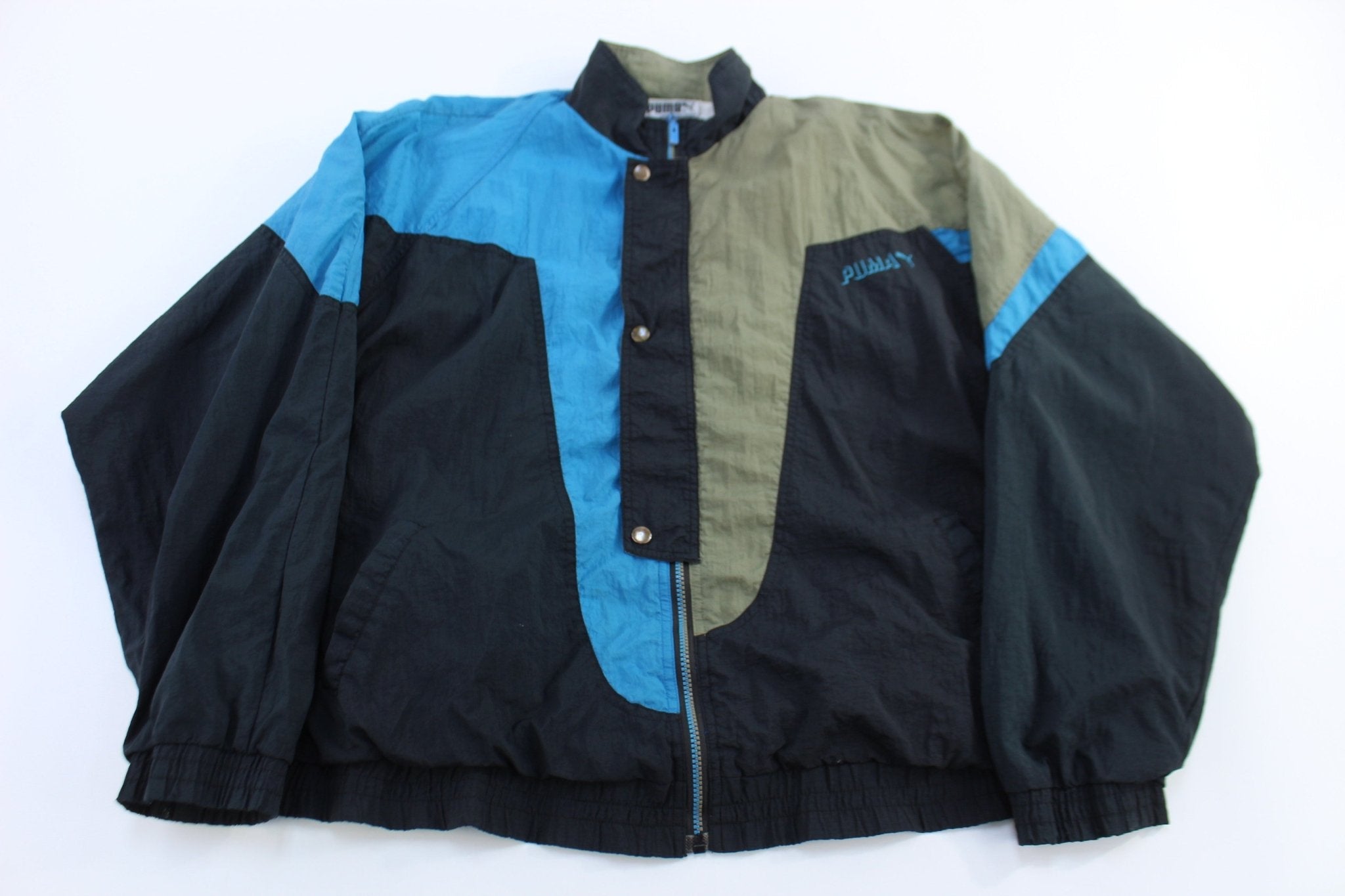 80's Puma Embroidered Logo Full Zip Windbreaker - Jackets - Thrifted Threads