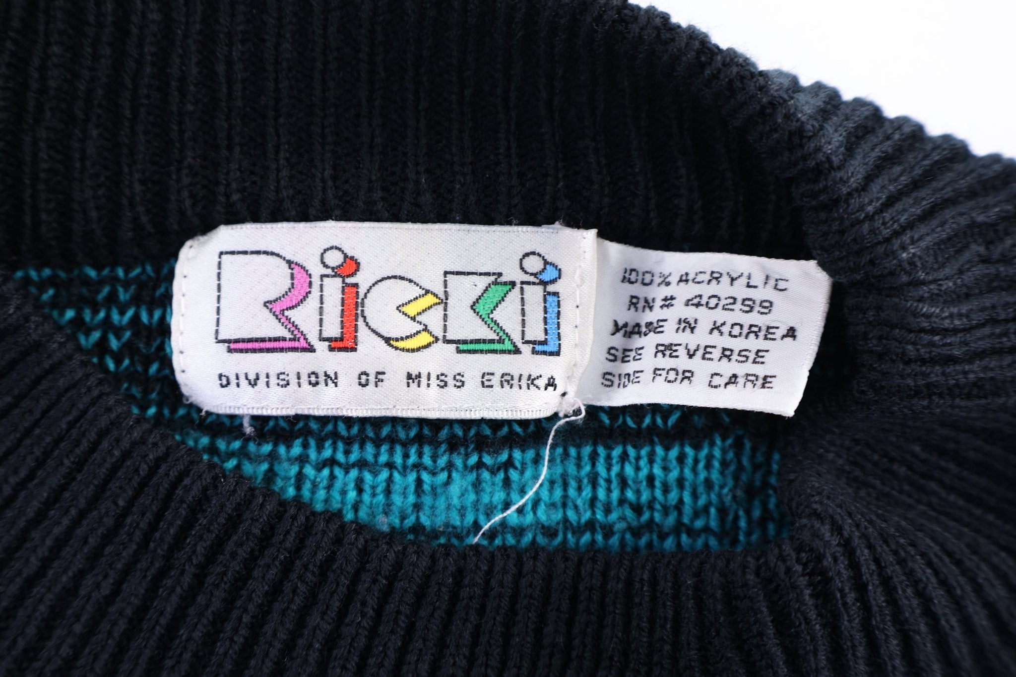 80's Ricki Multipatterned Knit Sweater - Sweater - Thrifted Threads