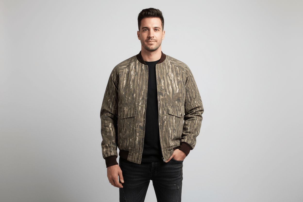 80's Saft Bak Camo Full Zip Jacket - ThriftedThreads.com