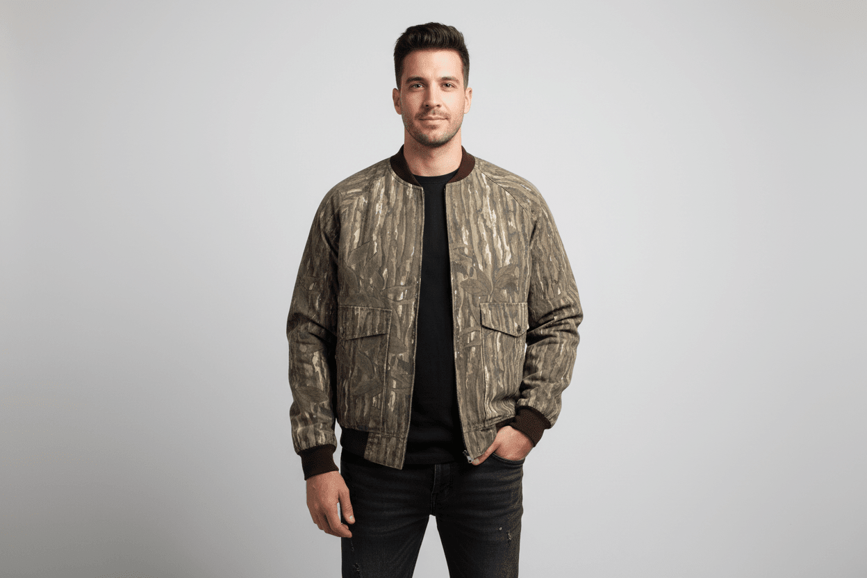 80's Saft Bak Camo Full Zip Jacket - Jacket - Thrifted Threads