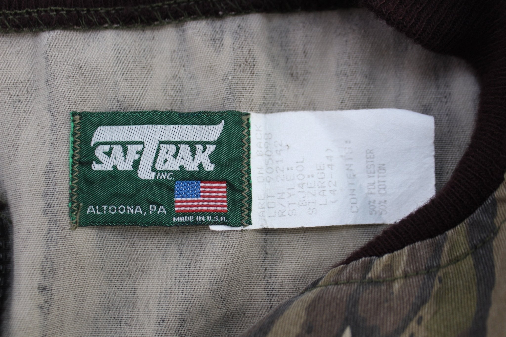 80's Saft Bak Camo Full Zip Jacket - Jacket - Thrifted Threads