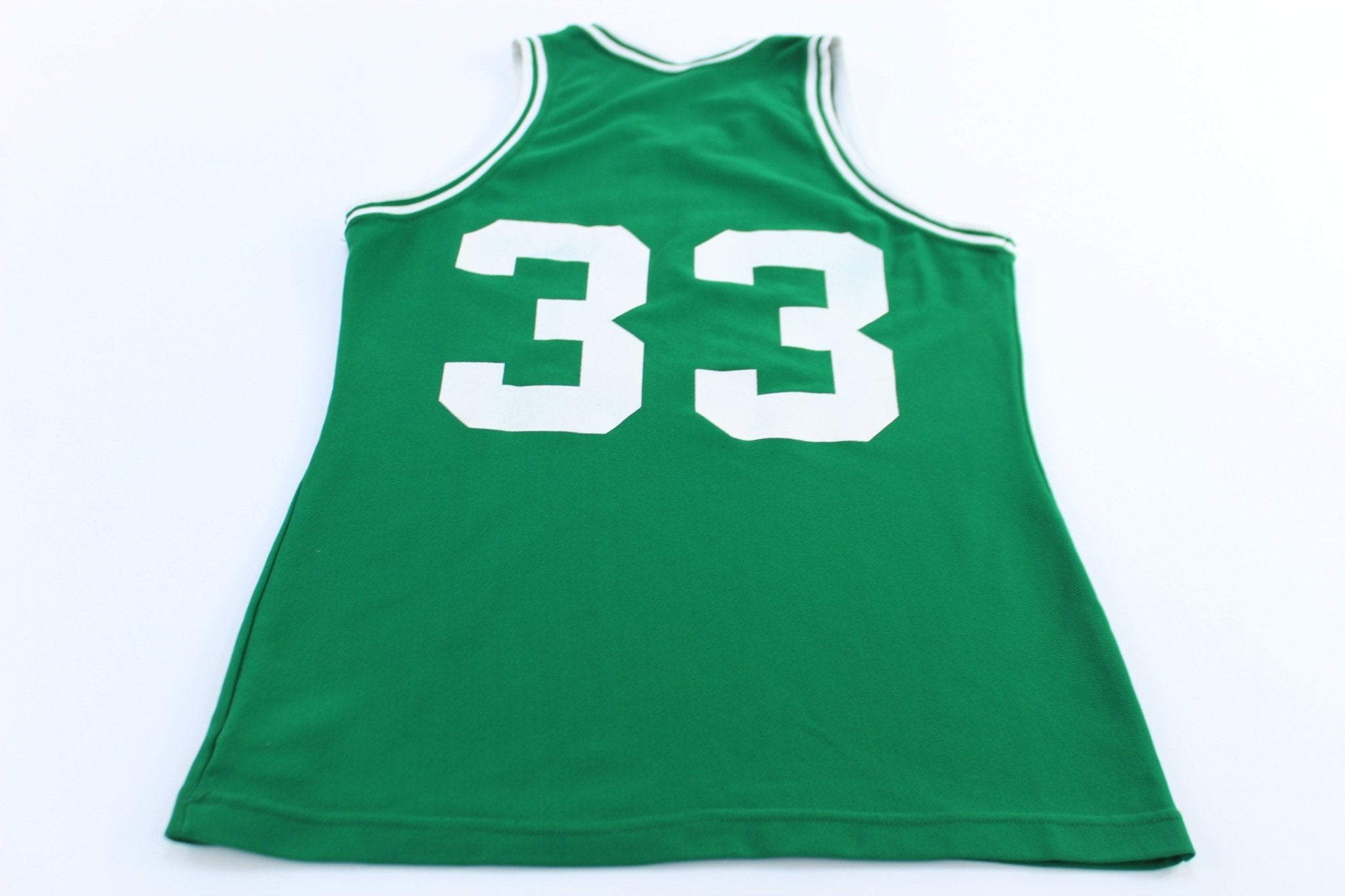80's Sand Knit Boston Celtics Larry Bird 33 Basketball Jersey - ThriftedThreads.com