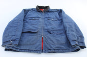 80's Sears Denim Quilted Zip Up Jacket - ThriftedThreads.com