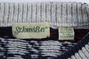 80's St. John's Bay Multipatterned Knit Sweater - Sweater - Thrifted Threads