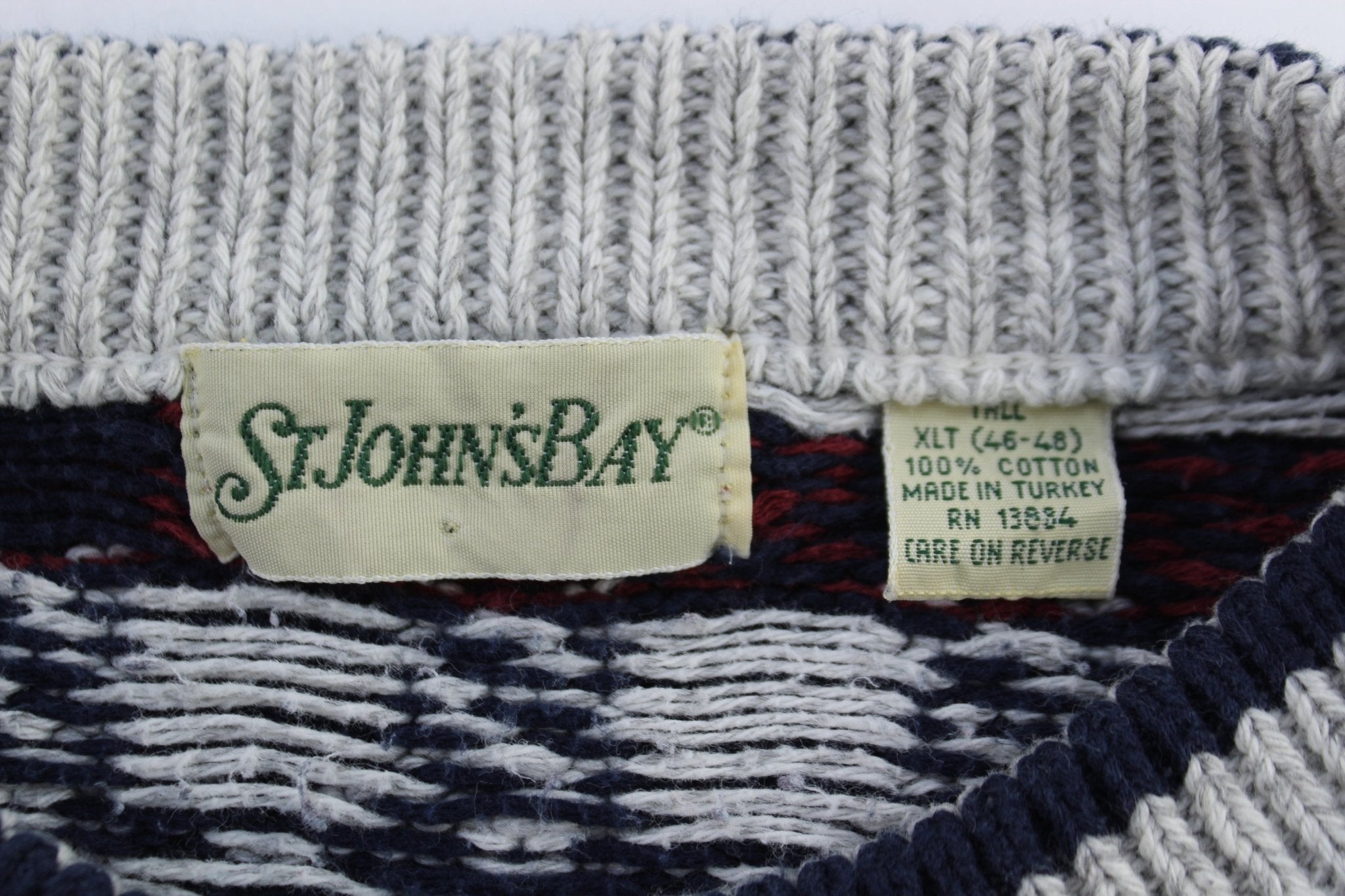 80's St. John's Bay Multipatterned Knit Sweater - Sweater - Thrifted Threads