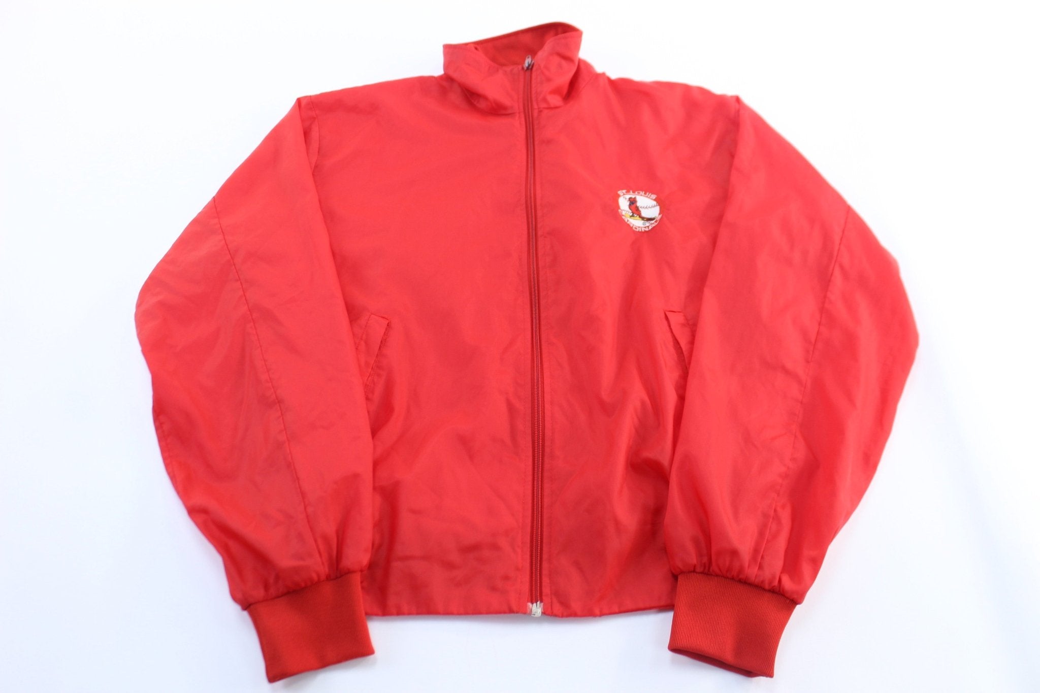 80's St. Louis Cardinals Logo 7 Zip Up Jacket - ThriftedThreads.com
