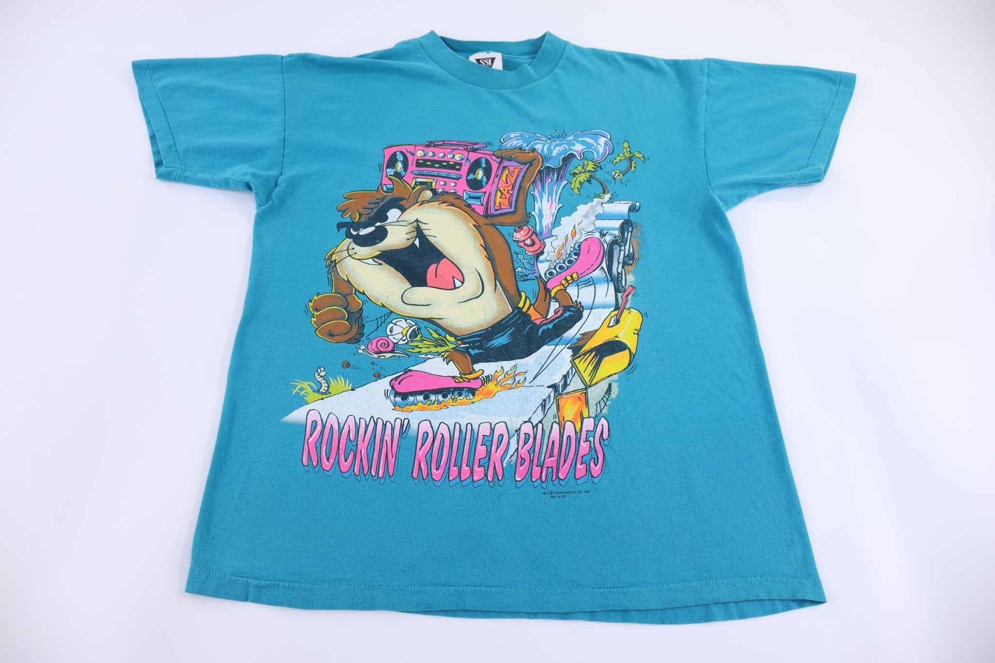 80's Tasmanian Devil Roller Skates Graphic T-shirt - Shirts & Tops - Thrifted Threads