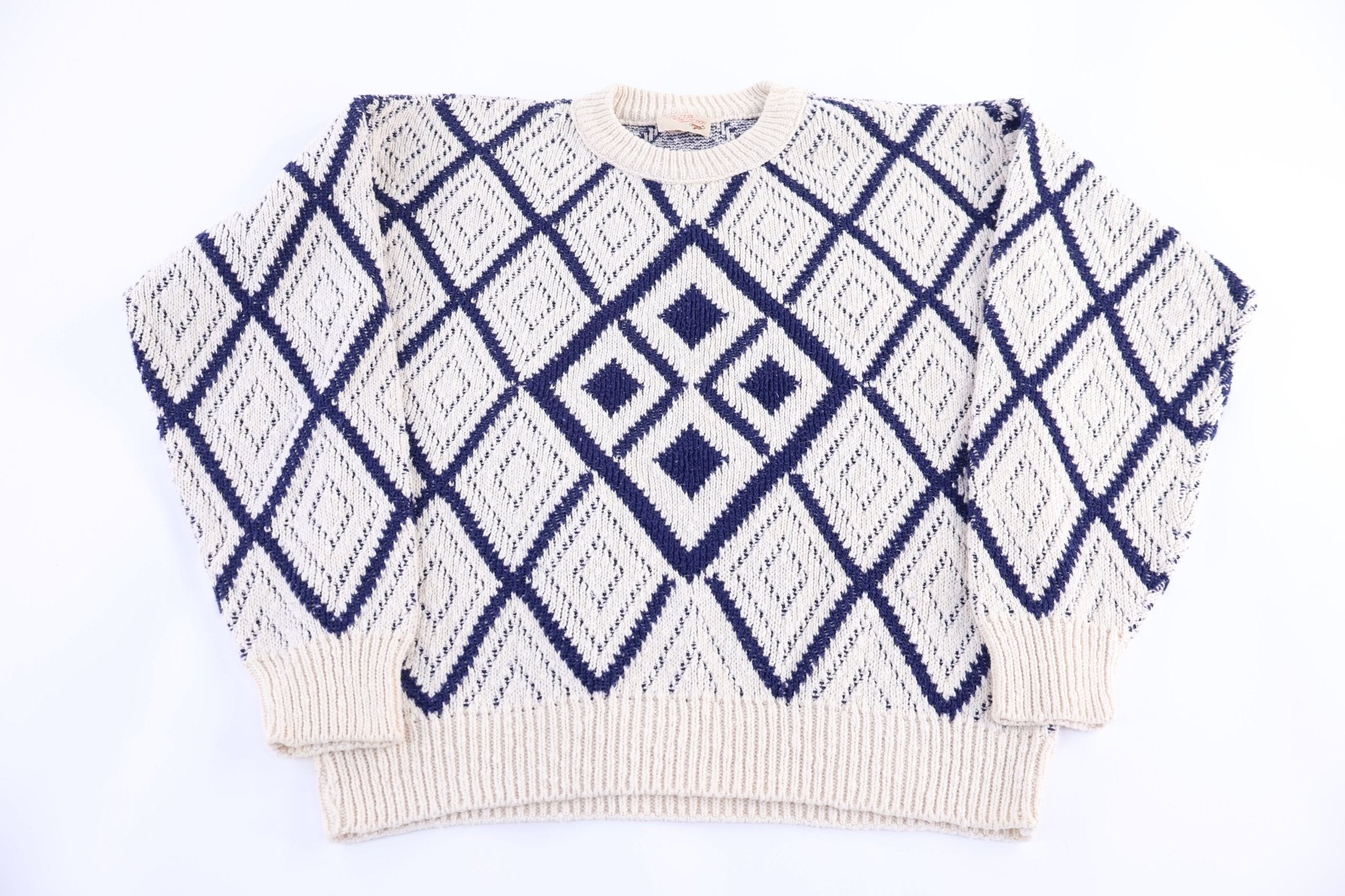 80's The Fox Multipattern Knit Sweater - Sweater - Thrifted Threads