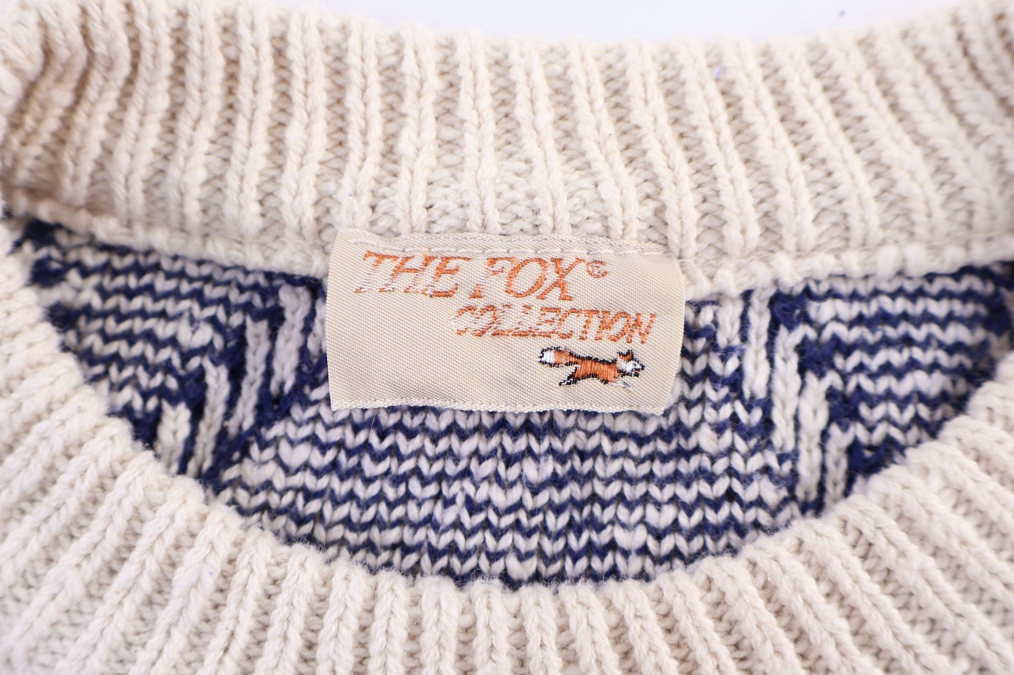 80's The Fox Multipattern Knit Sweater - Sweater - Thrifted Threads