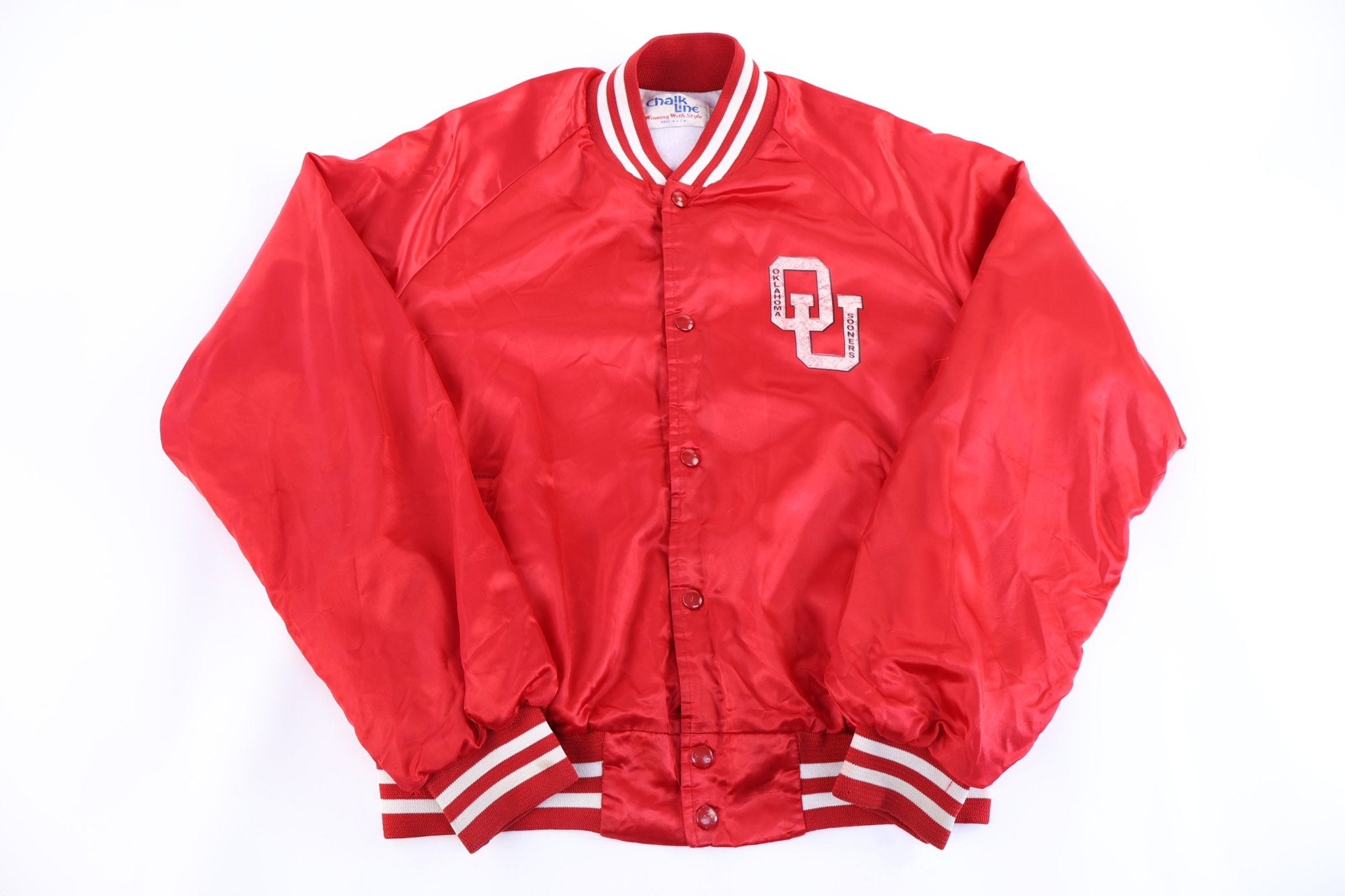 80's University of Oklahoma Bomber Jacket - Jacket - Thrifted Threads
