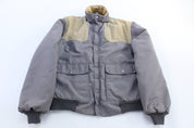 80’s USA Grey And Cream Corduroy Full Zip Jacket - ThriftedThreads.com