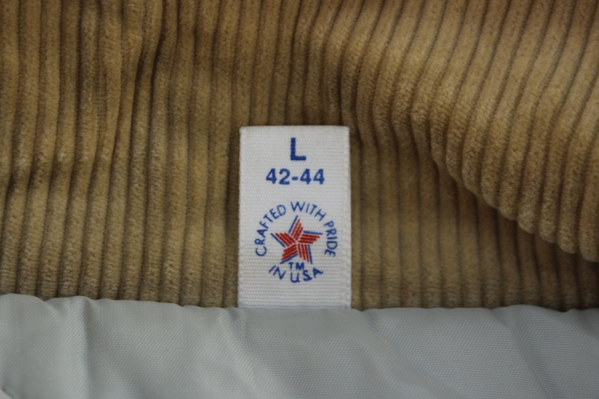 80’s USA Grey And Cream Corduroy Full Zip Jacket - Jacket - Thrifted Threads