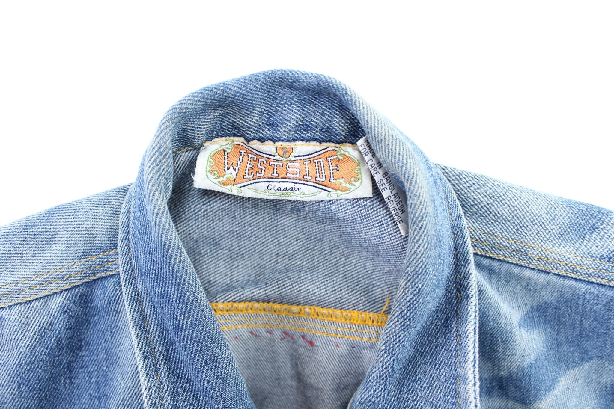 80's West Side Classics Embroidered Patches Denim Jacket - ThriftedThreads.com