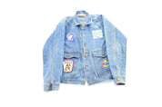 80's West Side Classics Embroidered Patches Denim Jacket - ThriftedThreads.com