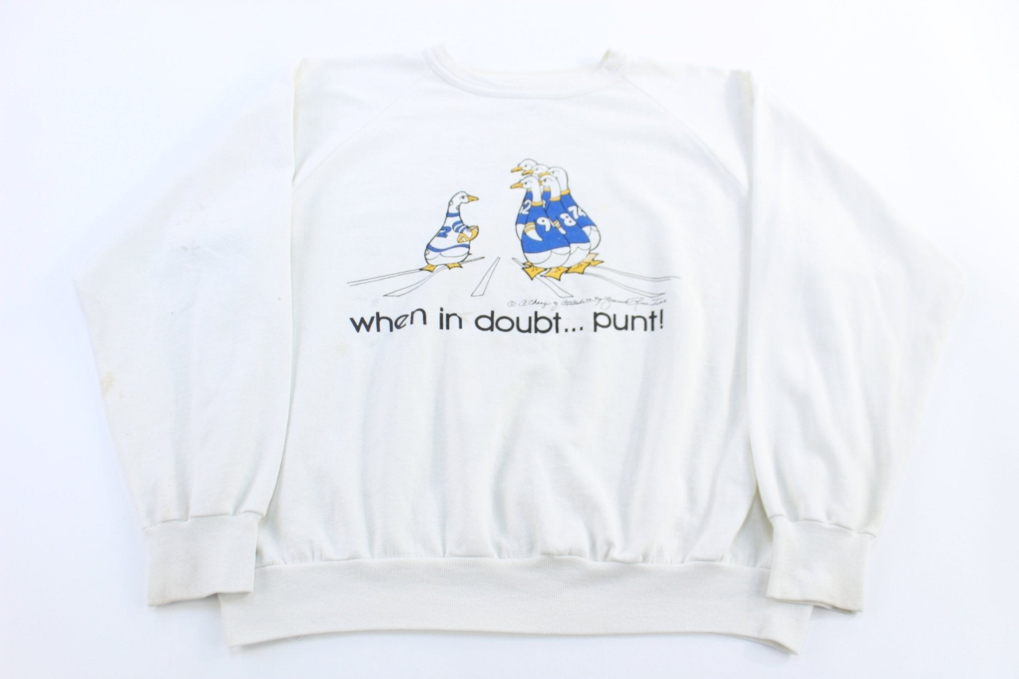 80's When In Doubt.. Punt! Sweatshirt - Sweatshirt - Thrifted Threads