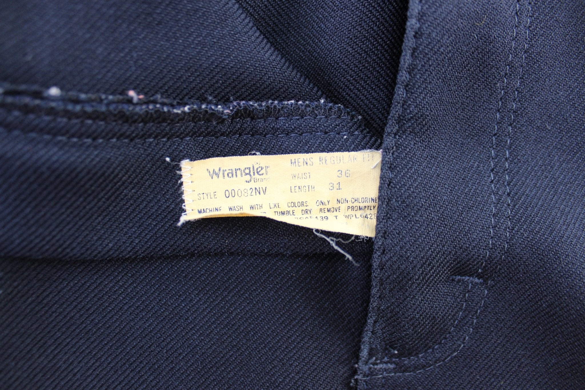 80's Wrangler Navy Blue Slacks - ThriftedThreads.com